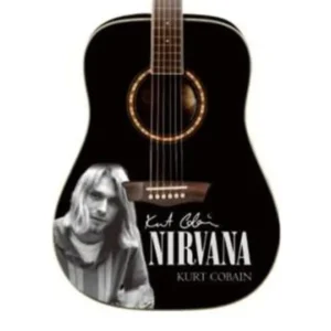 ACOUSTIC BLACK KURT COBAIN GUITAR 25 CM | GUITARRA MINIATURA 25CM MRDA CRAFT